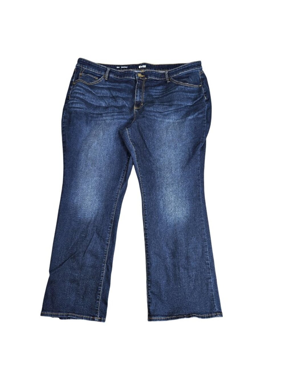 EVRI Bootcut Jeans Womens 26W Blue Med Wash Relaxed Stretch Denim Casual